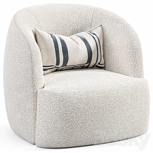 Boucle Armchair Pacific By Loft Concept 3D Model