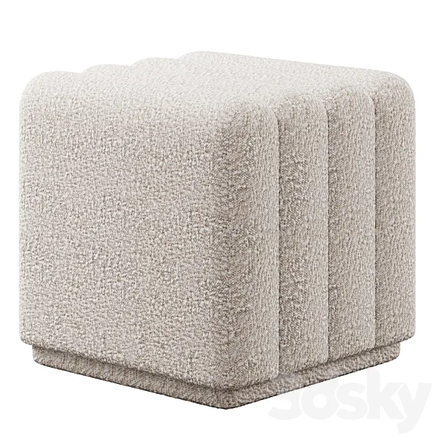 Boucle Bente Pouf by Eichholtz 3D Model