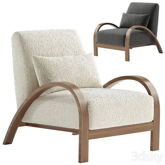 Boucle Bentwood Armchair 3D Model