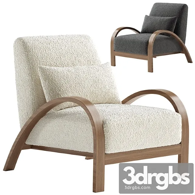 Boucle Bentwood Armchair 5 3D Model Free