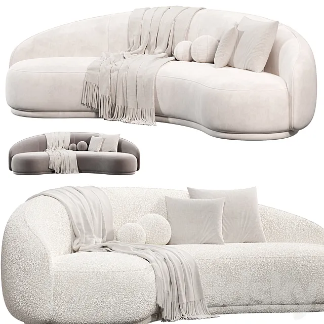 Boucle Curved Sofa by sixthersidence Free Download