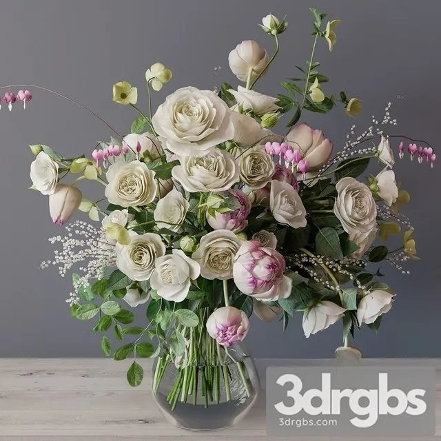 Bouguet Assorted White 3D Model Download