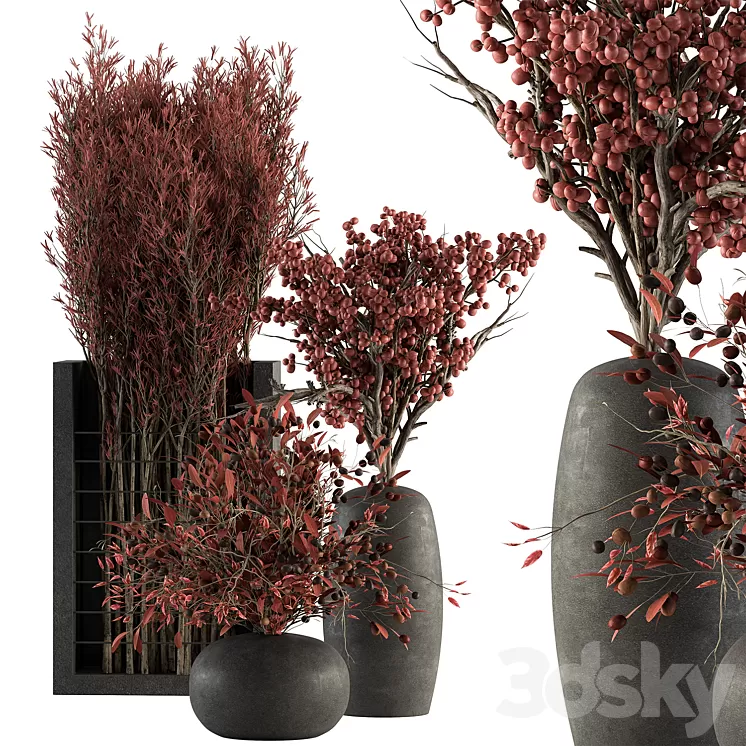 Bouquet 108 - Red Plants 3D Model Free