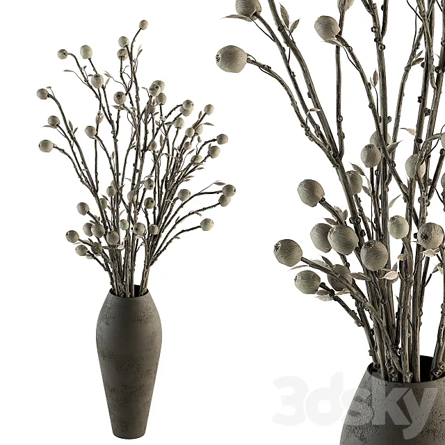 Bouquet 32 - Dried Plant Papavet Bouquet 3D Model