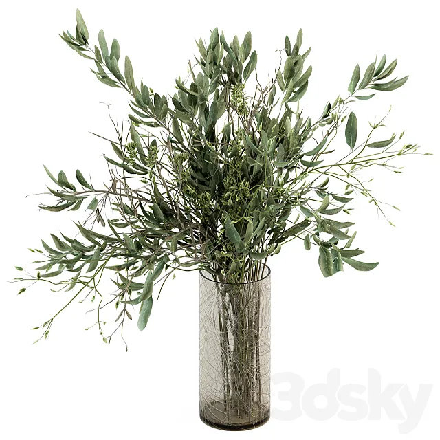 Bouquet - Branch in vase 22 3D Model