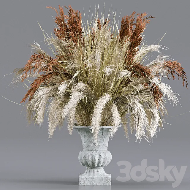 Bouquet Collection 13 - Decorative Dried Branches and Pampas 3DModel