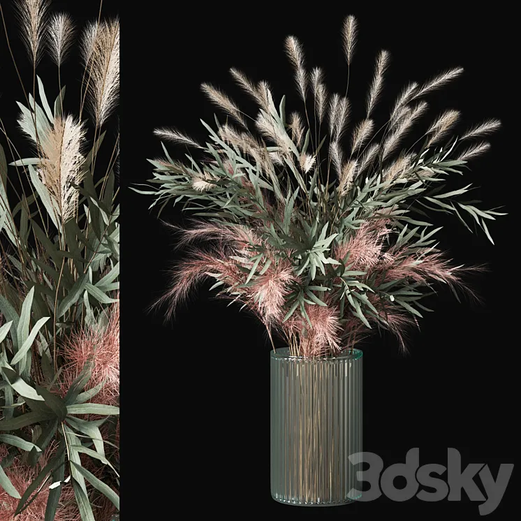 Bouquet Dried flower 04 3D Model Free