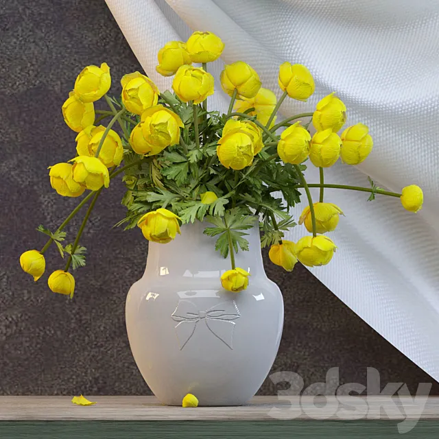 Bouquet globeflowers 3DModel