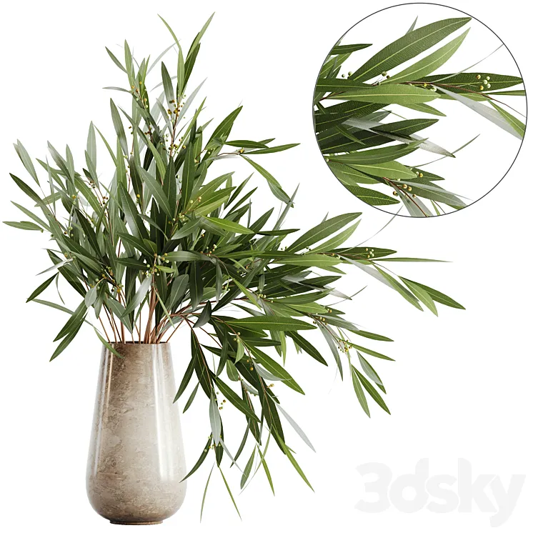 Bouquet green 06 3D Model Free