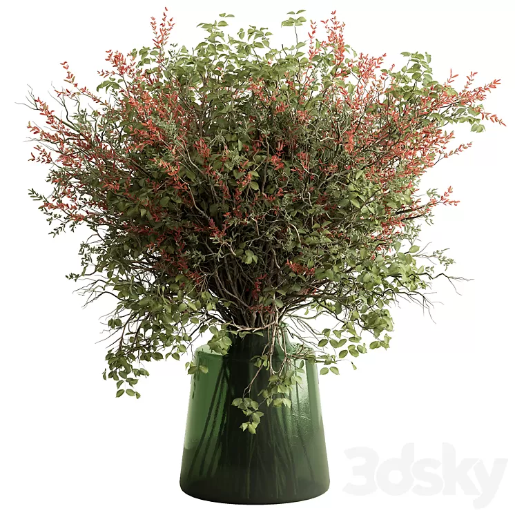 Bouquet - Green Branch 115 3D Model Free