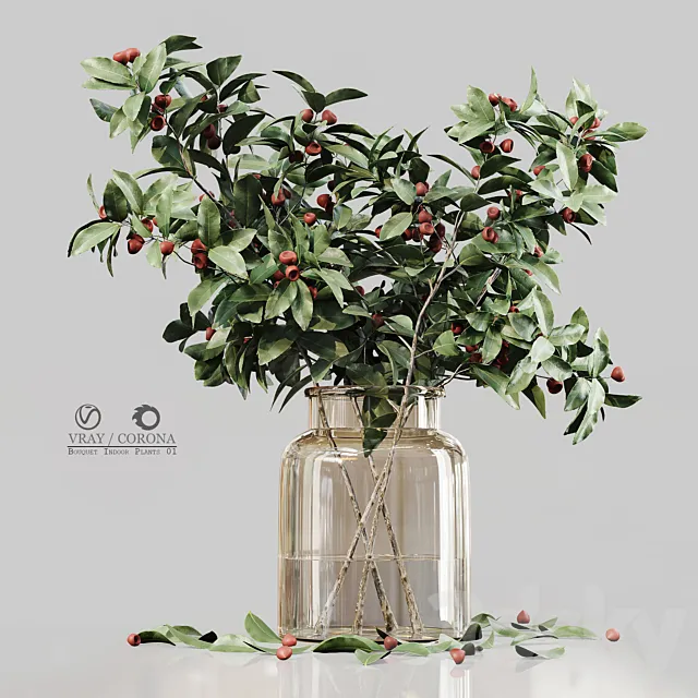 Bouquet Indoor Plants 01 3DModel