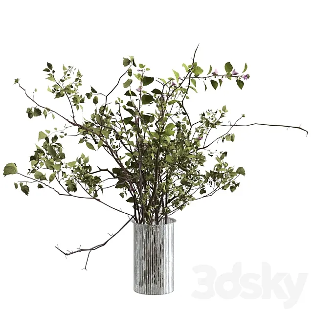 Bouquet of branches and flowers 3D Model