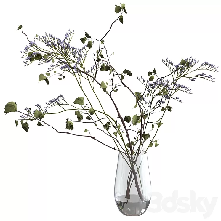 Bouquet of branches and flowers 3D Model Free