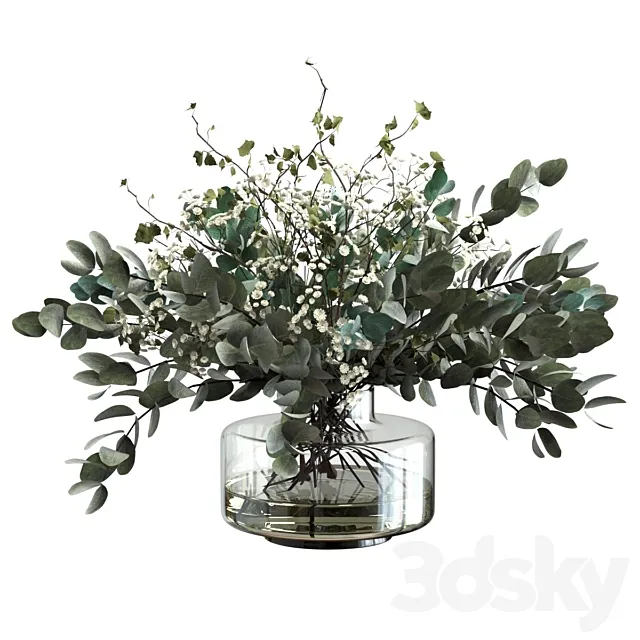 Bouquet of branches and herbs 3D Model