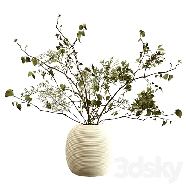 Bouquet of branches in a clay vase Free Download