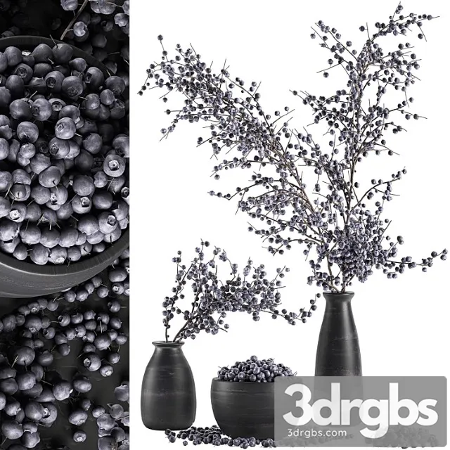 Bouquet Of Branches With Berries 549 Branches 3D Model Download