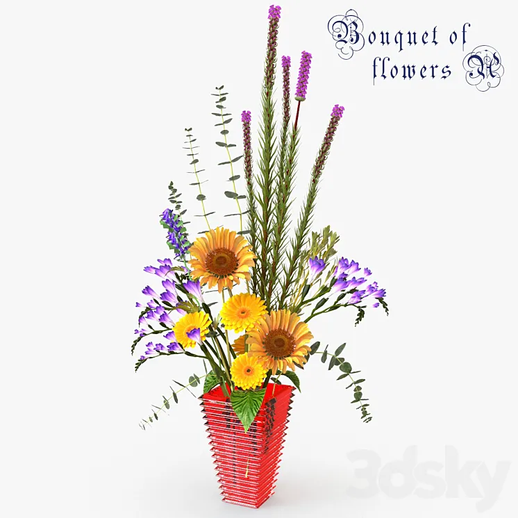 Bouquet of flowers A 3D Model Free