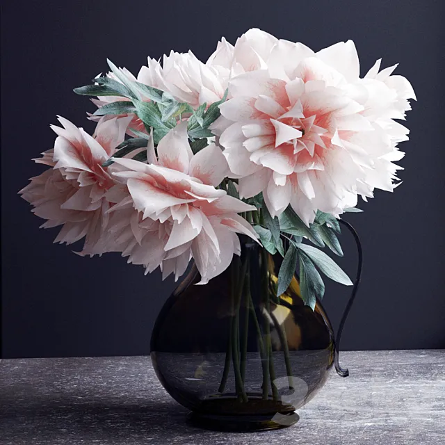 Bouquet of flowers in a vase 10 3DModel