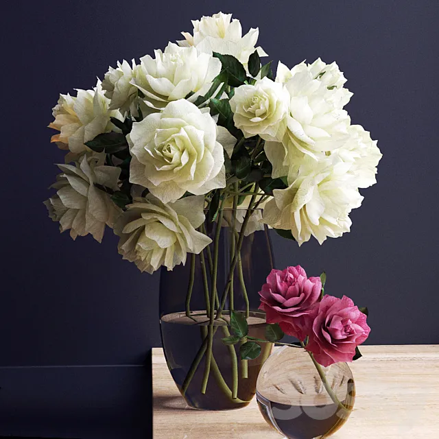 Bouquet of flowers in a vase 19 3D Model