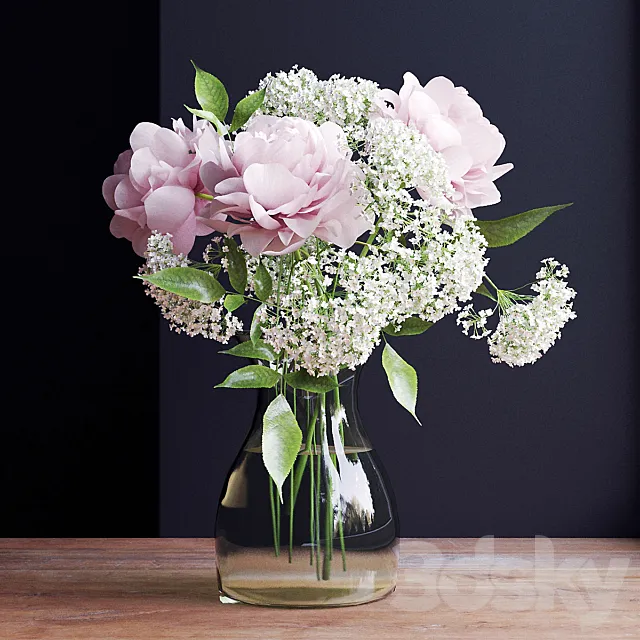Bouquet of flowers in a vase 23 3D Model