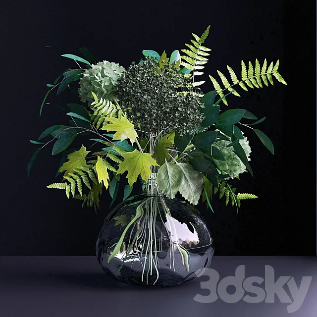 Bouquet of flowers in a vase 26 3D Model