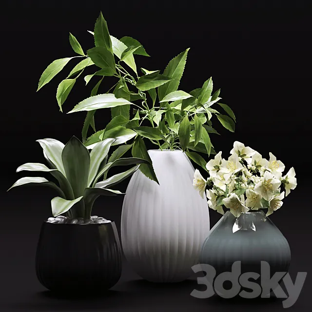 Bouquet of flowers in a vase 36 3D Model