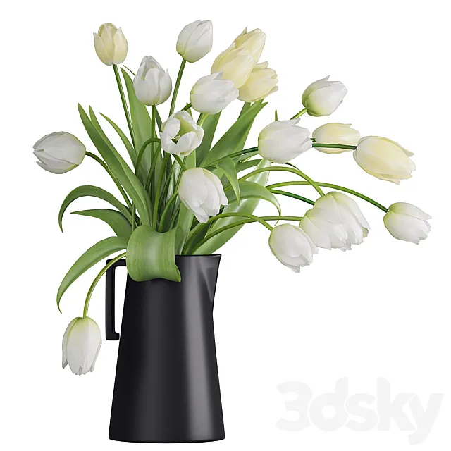 Bouquet of flowers in a vase 38 3DModel
