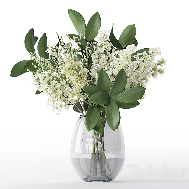 Bouquet of flowers in a vase 58 3D Model Free
