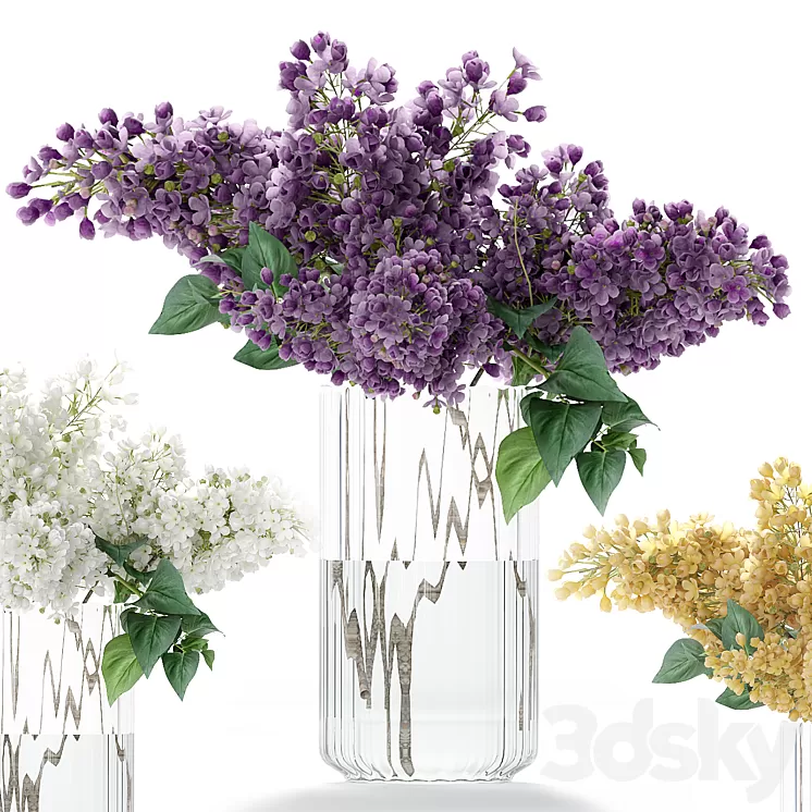 Bouquet of flowers in a vase 63 3D Model