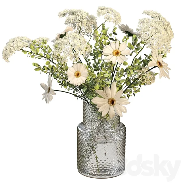 Bouquet of flowers in a vase Ikea 3D Model