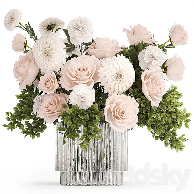 Bouquet of flowers. Set 393. 3D Model