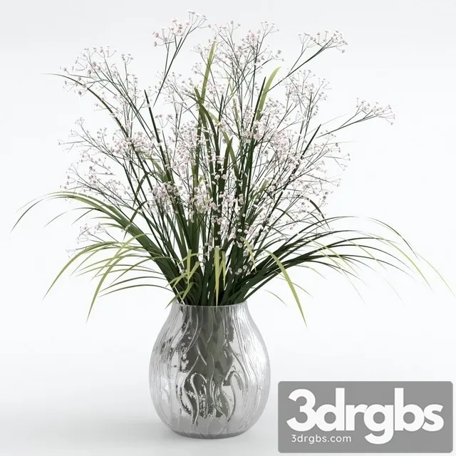 Bouquet of Grass with Flowers 3D Model Free