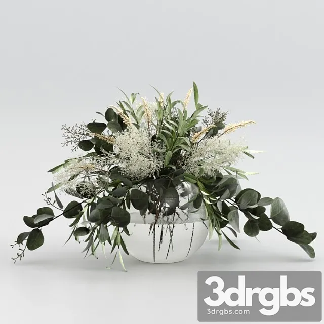 Bouquet Of Olives With Eucalyptus And Grass 1 3D Model Free
