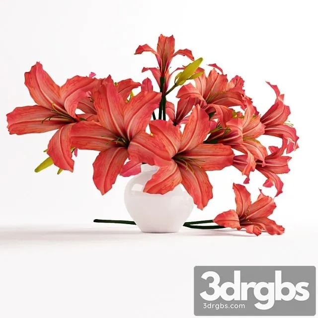 Bouquet Of Orange Lilies 3D Model Free