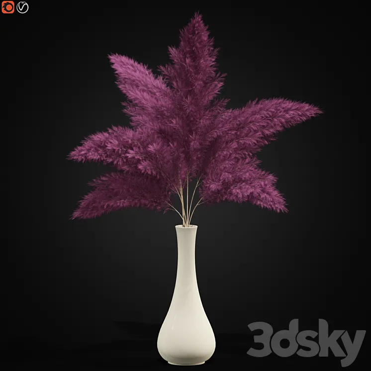Bouquet of pink pampas 3D Model Free