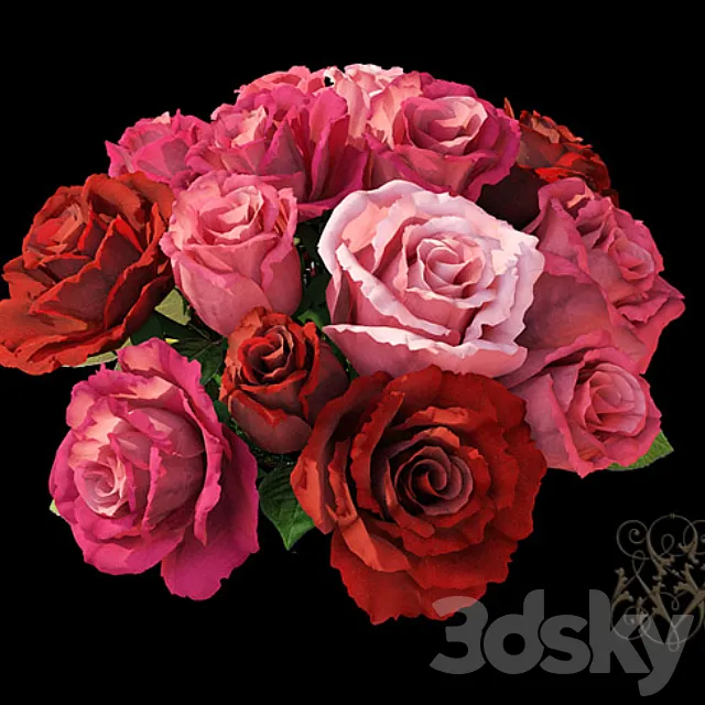 bouquet of roses 3D Model