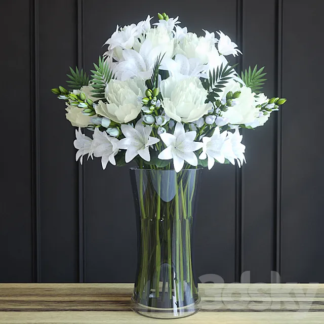 Bouquet of roses and gerberas 3DModel