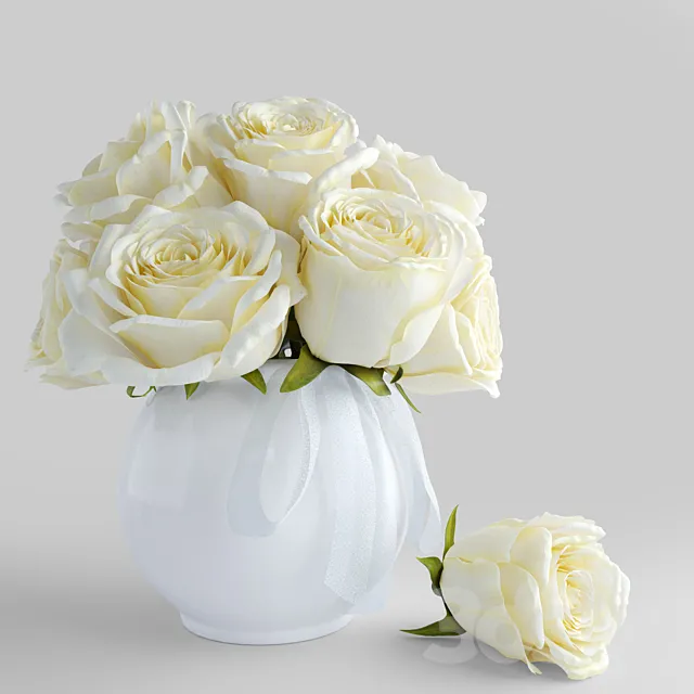 Bouquet of white roses 3DModel