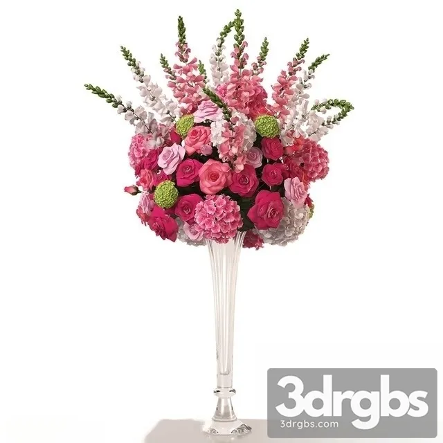 Bouquet Rose Vase 3D Model Free