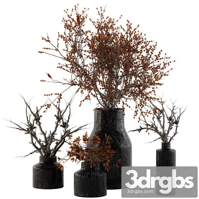 Bouquet Set 11 Dried Branch And Berry 3D Model Free
