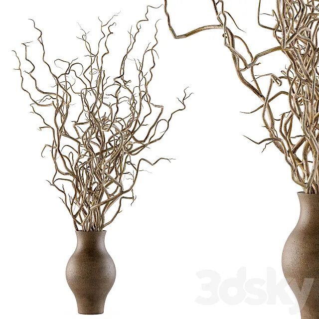 Bouquet Set 19 - Dried twisted branches 3DModel