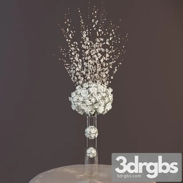 Bouquet V Stiekliannoi Vazie 3D Model Free