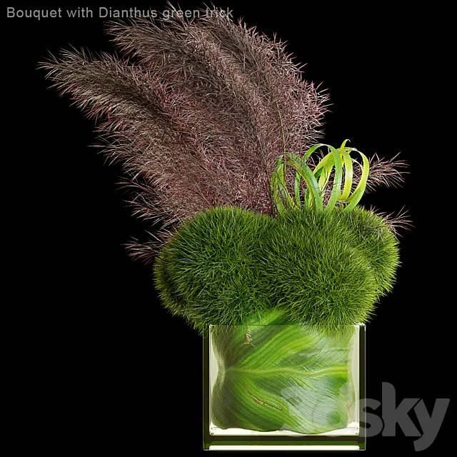 Bouquet with Dianthus green trick 3DModel