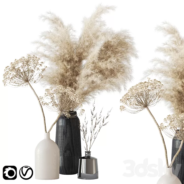 Bouquet with dry composition 3D Model