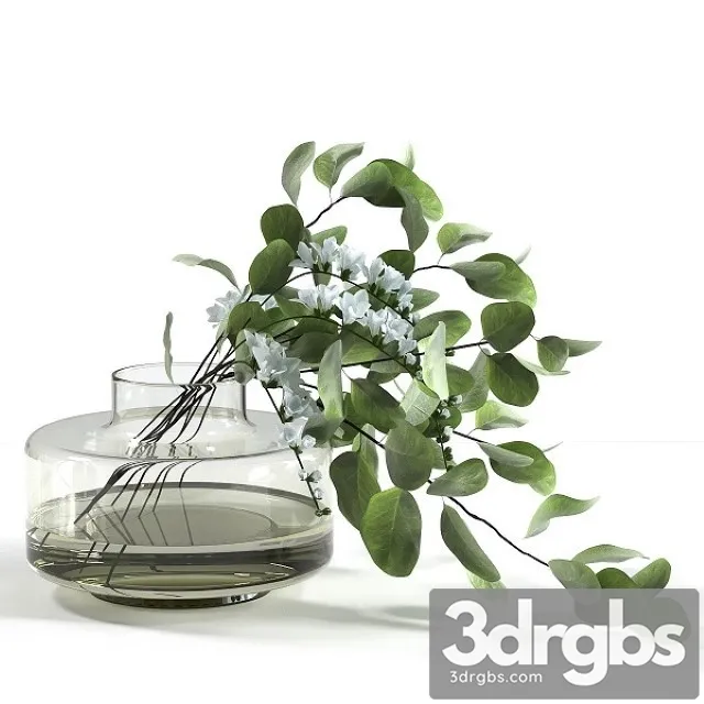 Bouquet With Freesias and Eucalyptus 3D Model Free