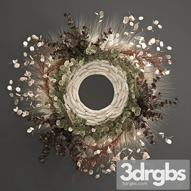 Bouquet Wreath Wall Decor Made of Wheat Dried Flower Lunar 220 3D Model Free