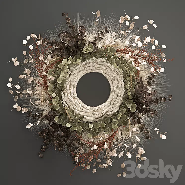 Bouquet wreath wall decor made of wheat dried flower Lunnik. 220.