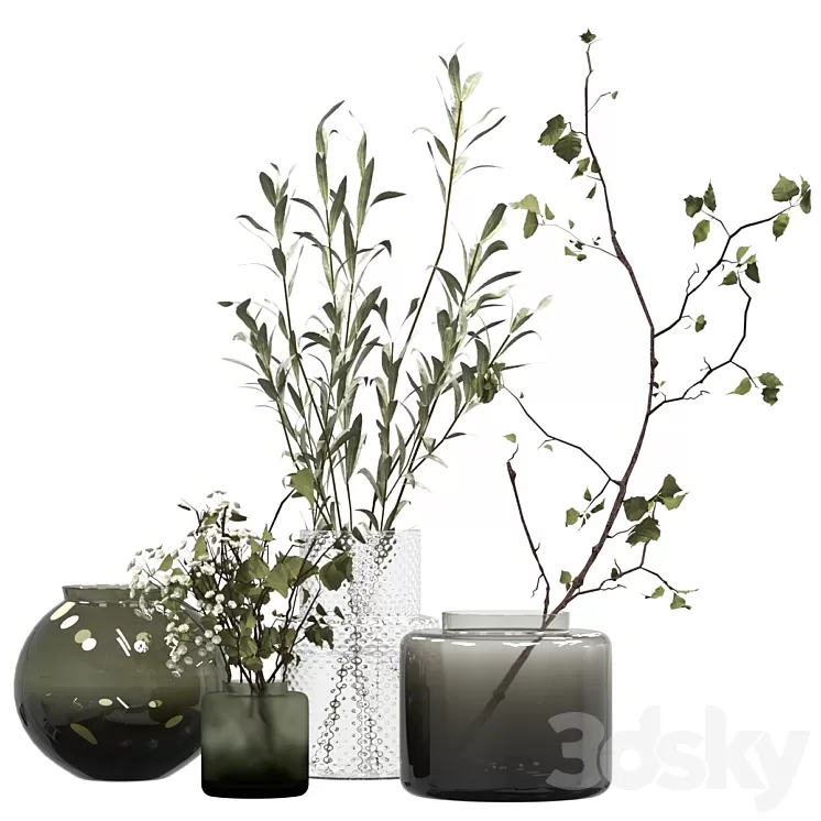 Bouquets in vases 3D Model Free