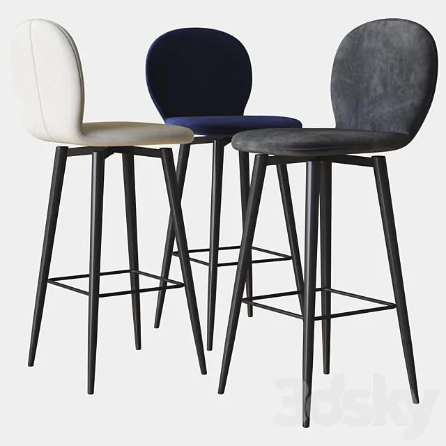 Bourges swivel stool deep house 3DModel