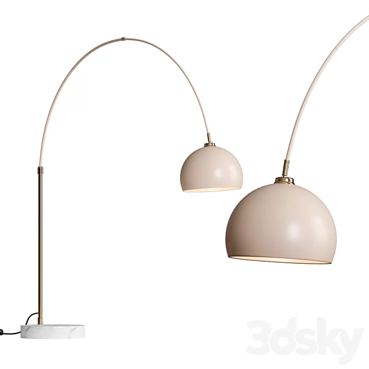 Bow Large Arc Overreach Floor Lamp 3D Model Free